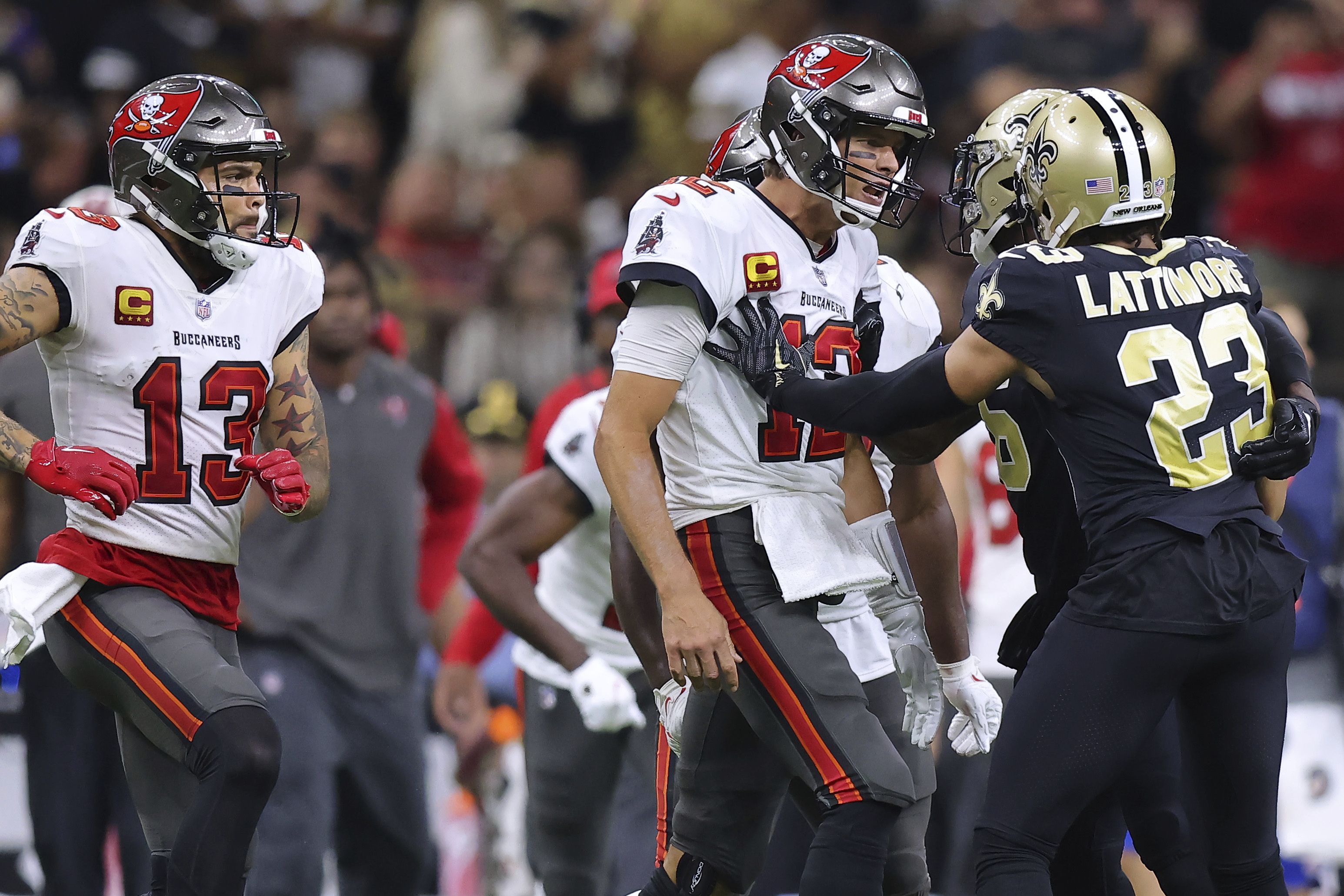 Mike Evans and Marshon Lattimore Ignite Brawl During the Buccaneers and Saints Game
