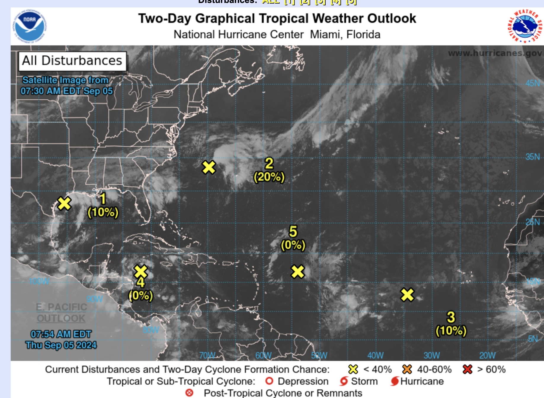 The National Hurricane Center is tracking multiple disturbances